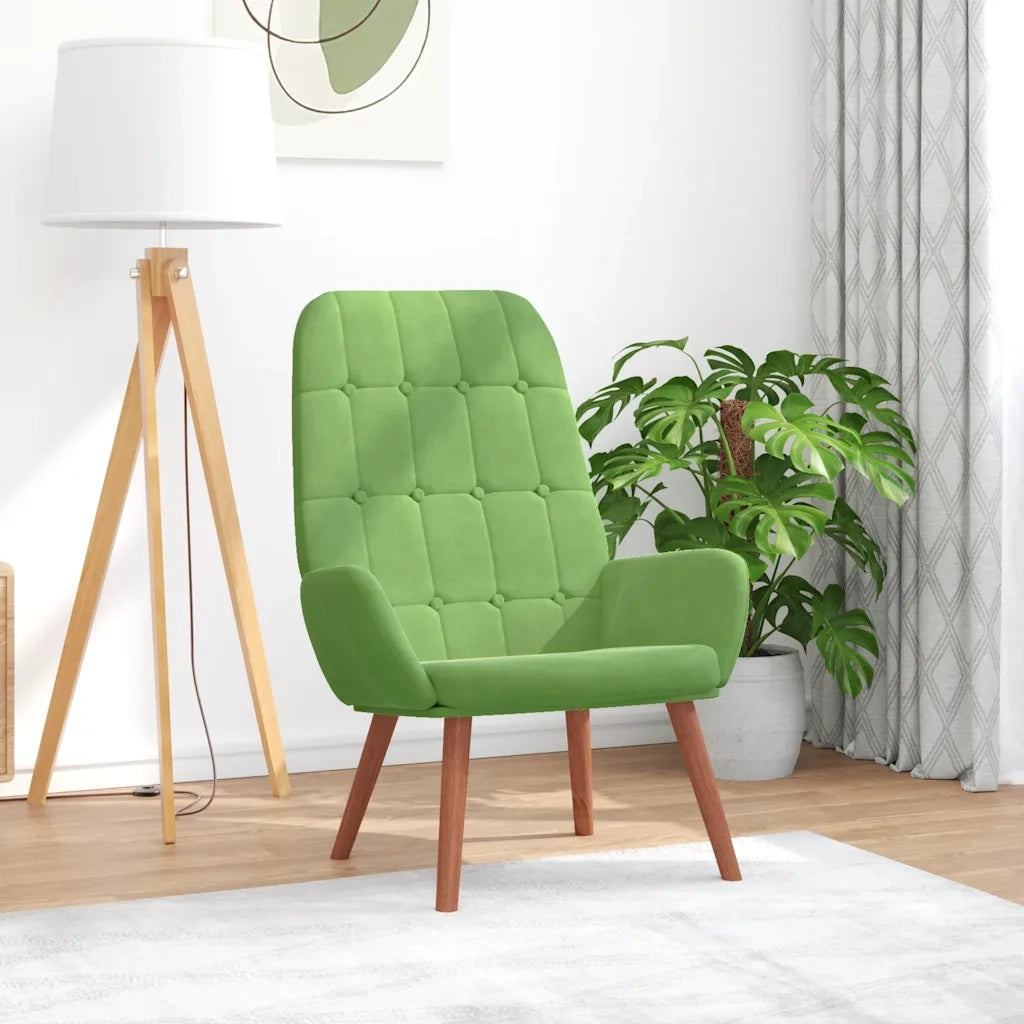 Sedia Relax Verde Chiaro in Velluto 4102635
