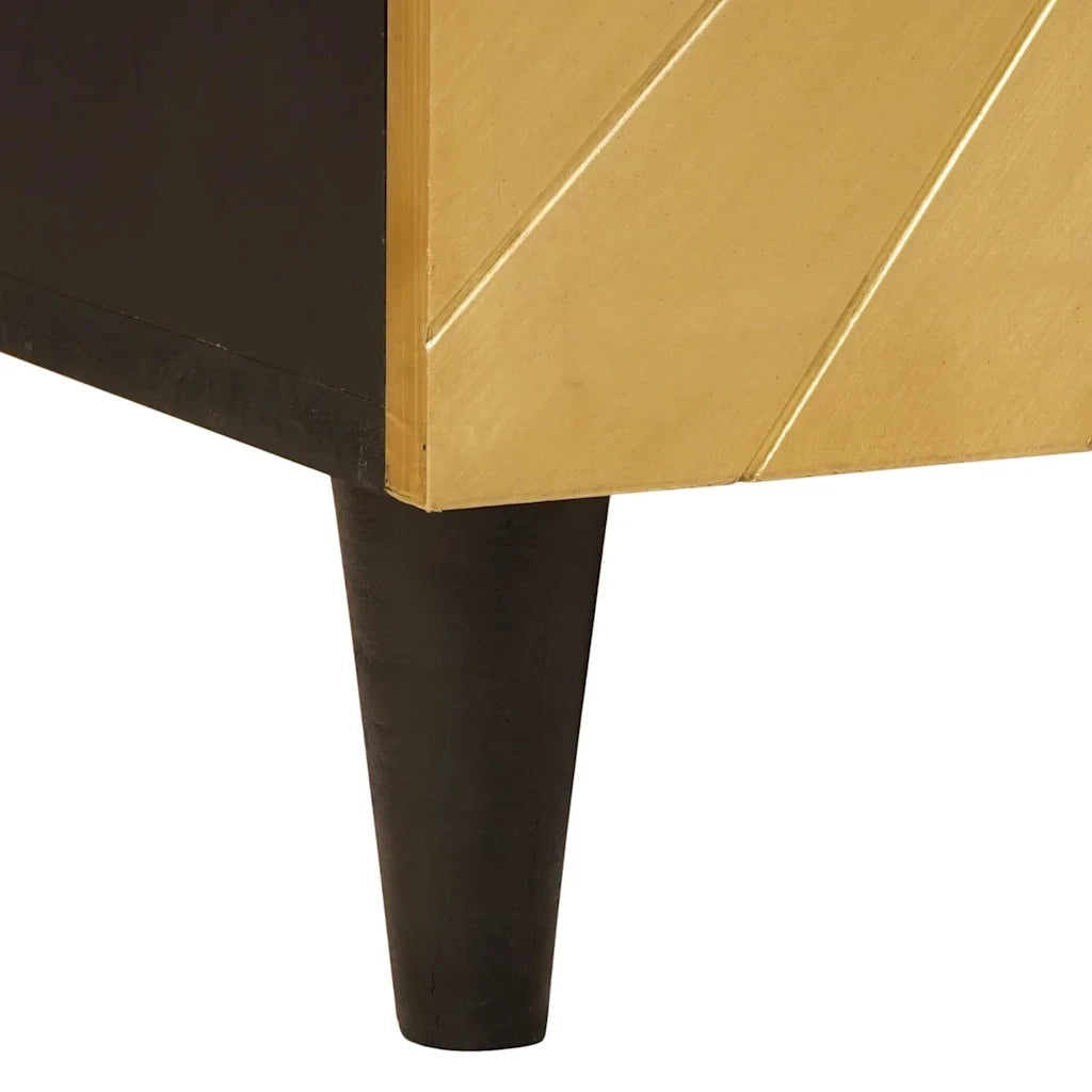 Credenza 3 pcs Nero e Oro 60 x 33 x 75 cm 3310023