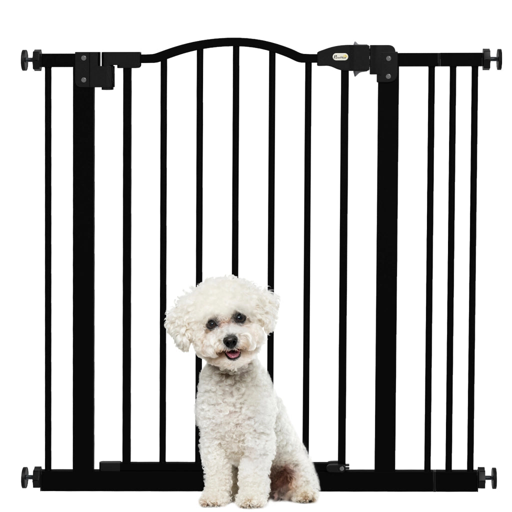 Cancelletto per Cani Estensibile ¨C Minimal ¨C Nero, Metallo e Plastica, 74-87x78 cm