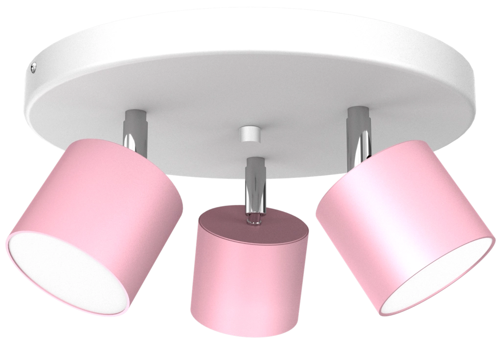 Plafoniera Milagro Dixie 3 luci GX53 20W rosa Ø30cm