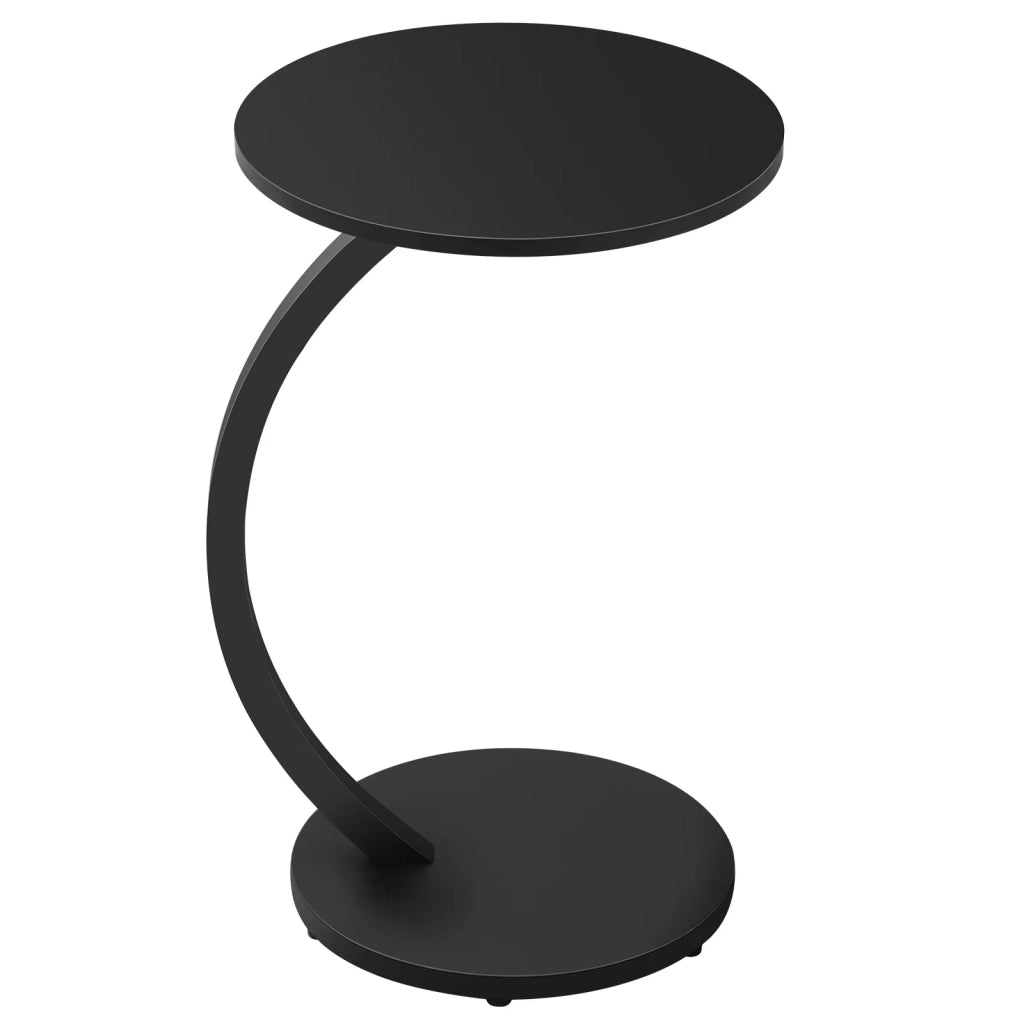 TAVOLINO C-Forma 40 x 64,5 cm Nero MDF e Metallo
