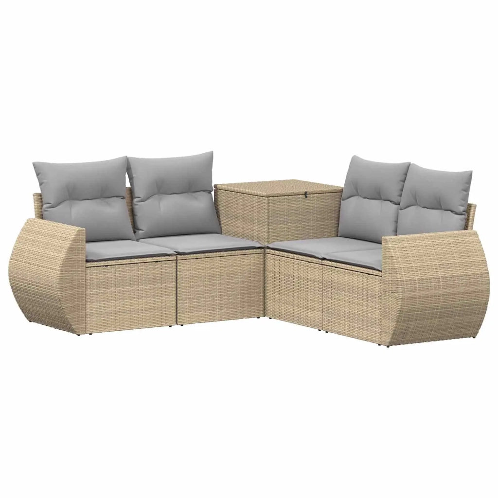Set di divani 5 pz Beige e Grigio Chiaro 3447905