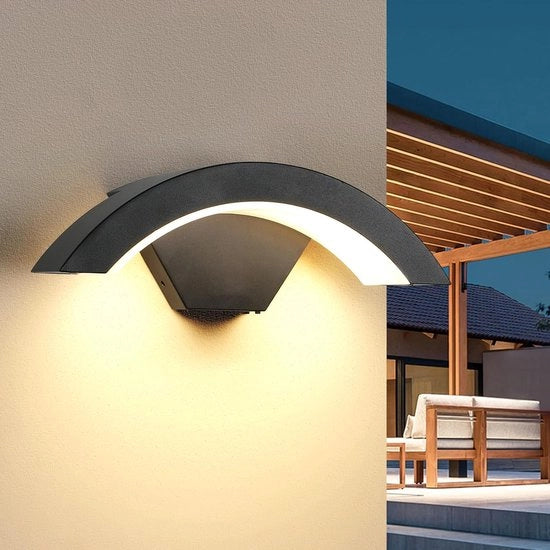 Lampada esterna, 24 W, 3000 K, luce calda, lampada esterna LED, IP65 impermeabile all'acqua, design a U, lampada per esterni e interni, adatta per giardini, terrazze, sentieri, cortili, ville, hall.