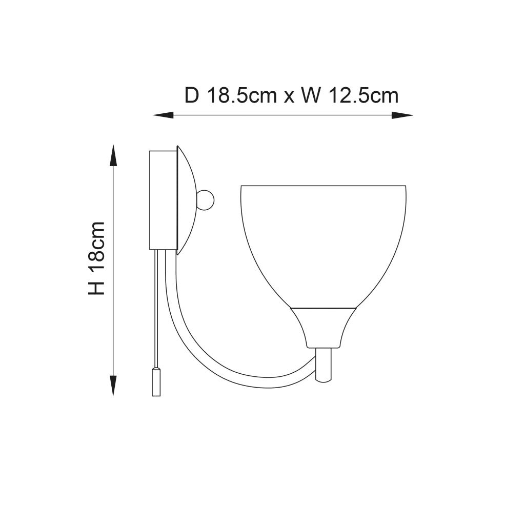 Applique retrò ottone anticato con tirante E14 Endon