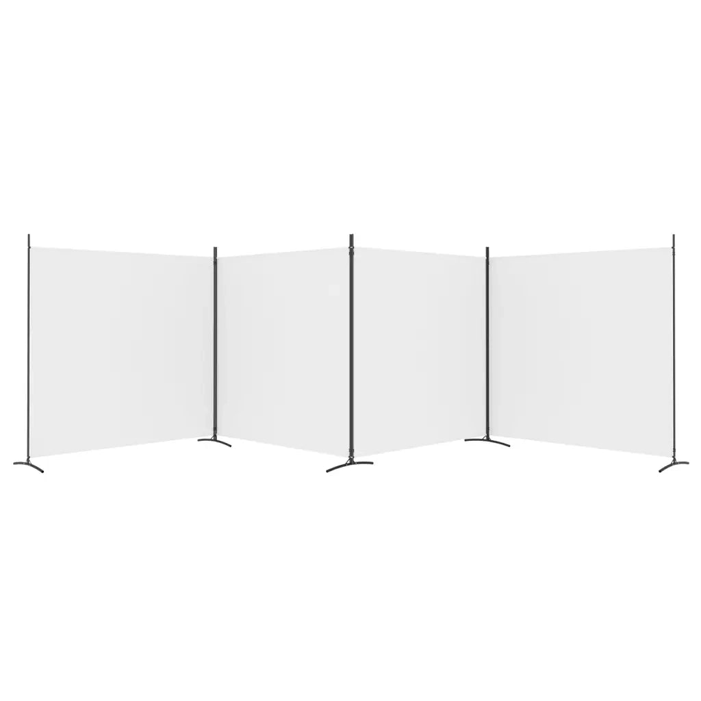 Divisorio Ambienti | Divider per stanze | Paravento a 4 Pannelli Bianco 698x180 cm Tessuto