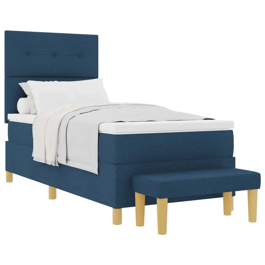 Letto a molle con materasso Blu 90 x 200 cm Tessuto 3344274
