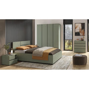 Camera completa HAVANA - Colori salvia e nero - Armadio, letto 180x200, cassettiera e comodini - Set design e funzionale