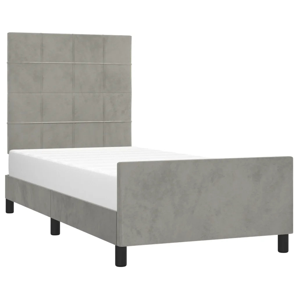Giroletto senza Materasso Grigio Chiaro 80x200 cm Velluto