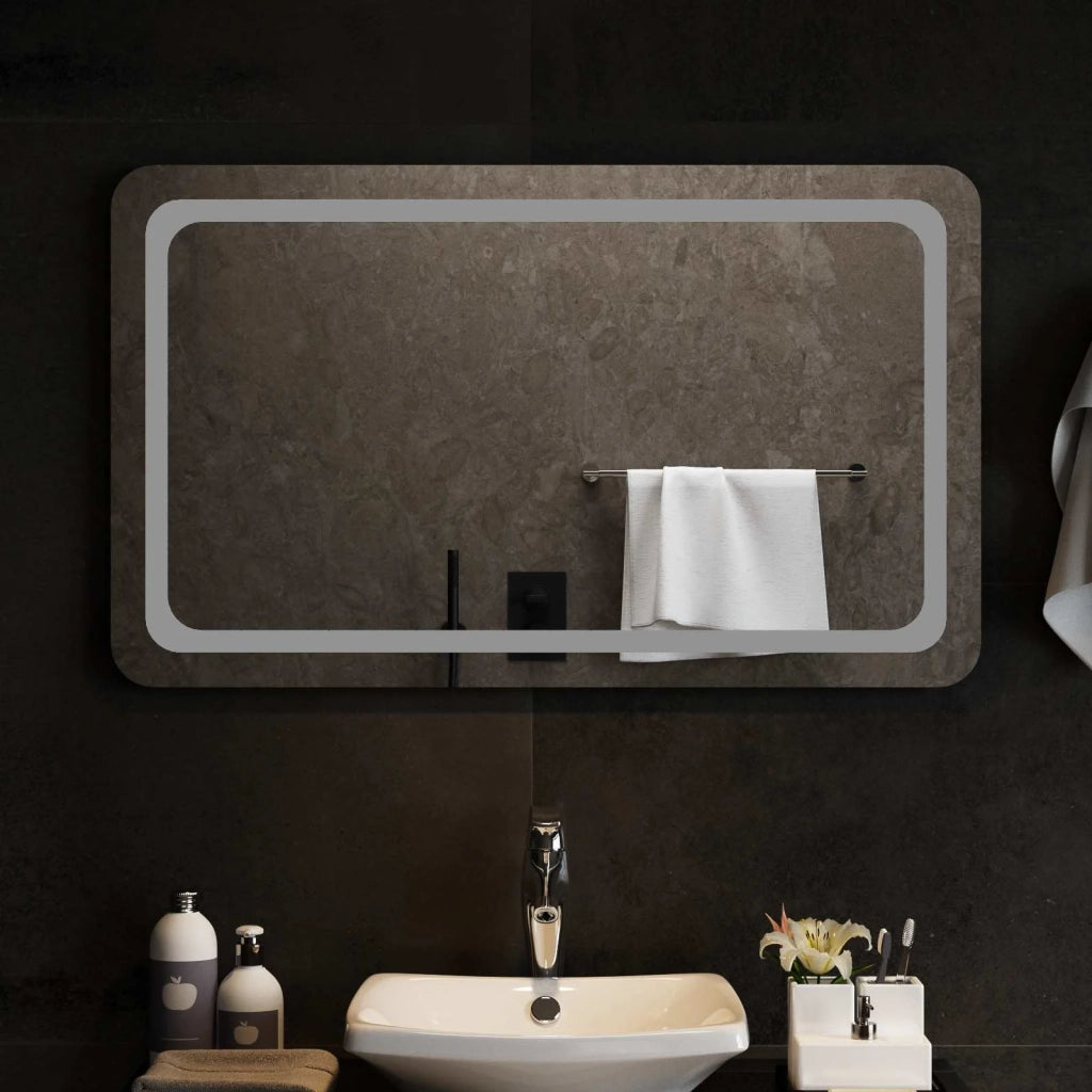 Specchio da bagno LED Trasparente 100 x 60 cm vetro temperato 42045843