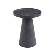 Tavolino rotondo collezione CARVELA – Decorazione grigio scuro – Bordo rialzato – D45 x H57 cm