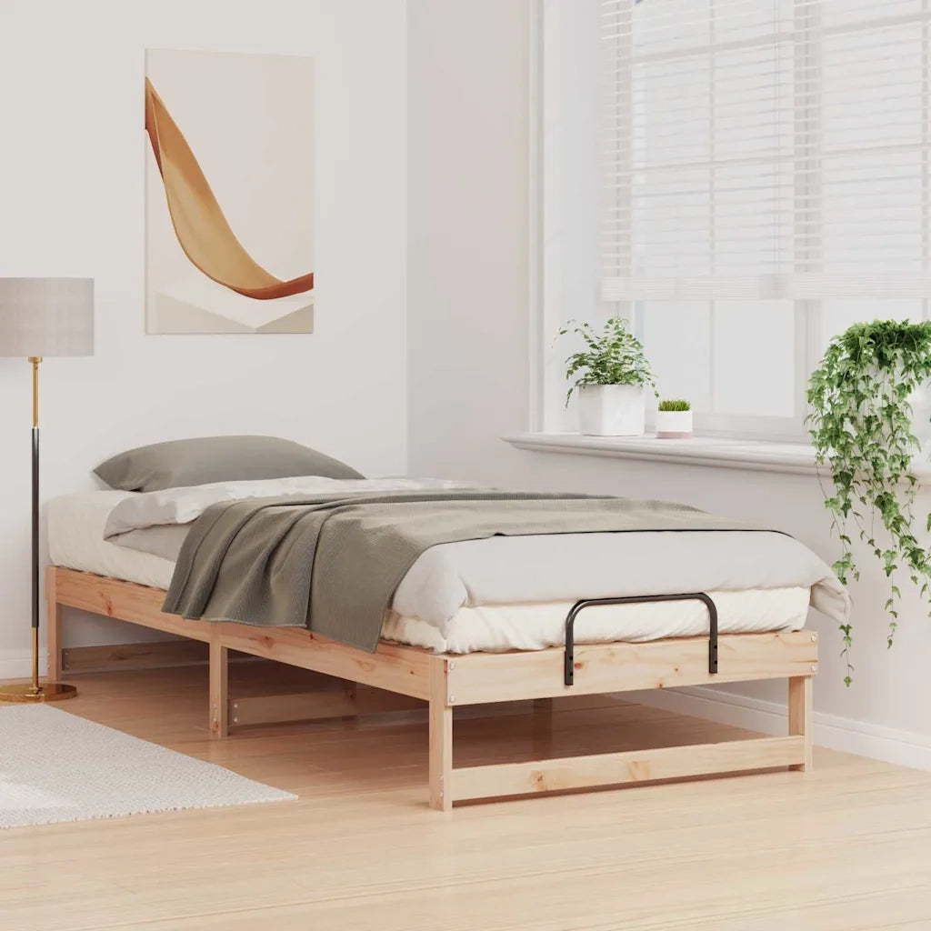 Letto singolo | Letto per adulti | Struttura del letto Marrone 90 x 220 cm Pino massello