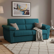 Pacecos, Divano Letto 3 Posti Sfoderabile Made in Italy, 225x95 cm Azzurro