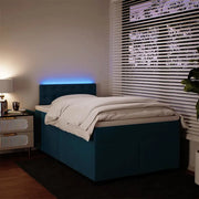 Giroletto a Molle con Materasso Blu 120x190 cm in Velluto
