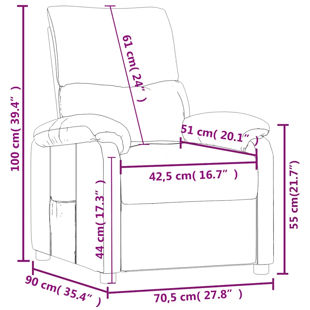 Poltrona Reclinabile in Tessuto Marrone 340179