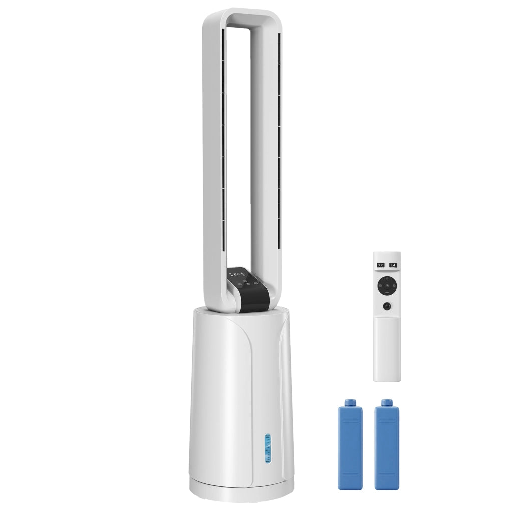 Raffrescatore Evaporativo Portatile con Timer ¨C Zephmum ¨C 109.5 cm, Bianco