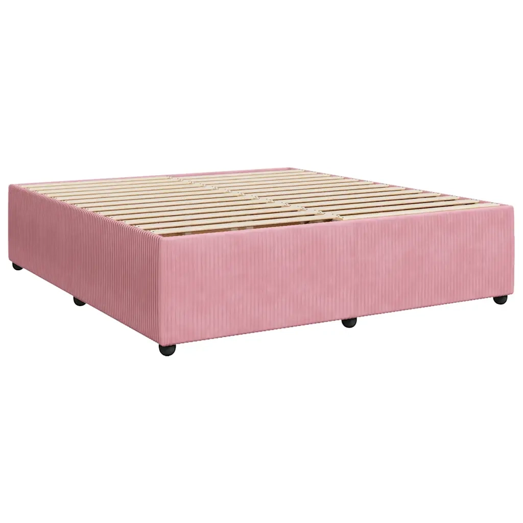 Giroletto a Molle con Materasso Rosa 200x200 cm in Velluto 3285667