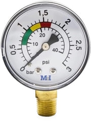 Misuratore di Pressione Idraulica 0-3 bar - 50mm di Diametro - Misurazione Precisa - Materiale Duraturo - Installazione Facile - Resistente alla Corrosione
