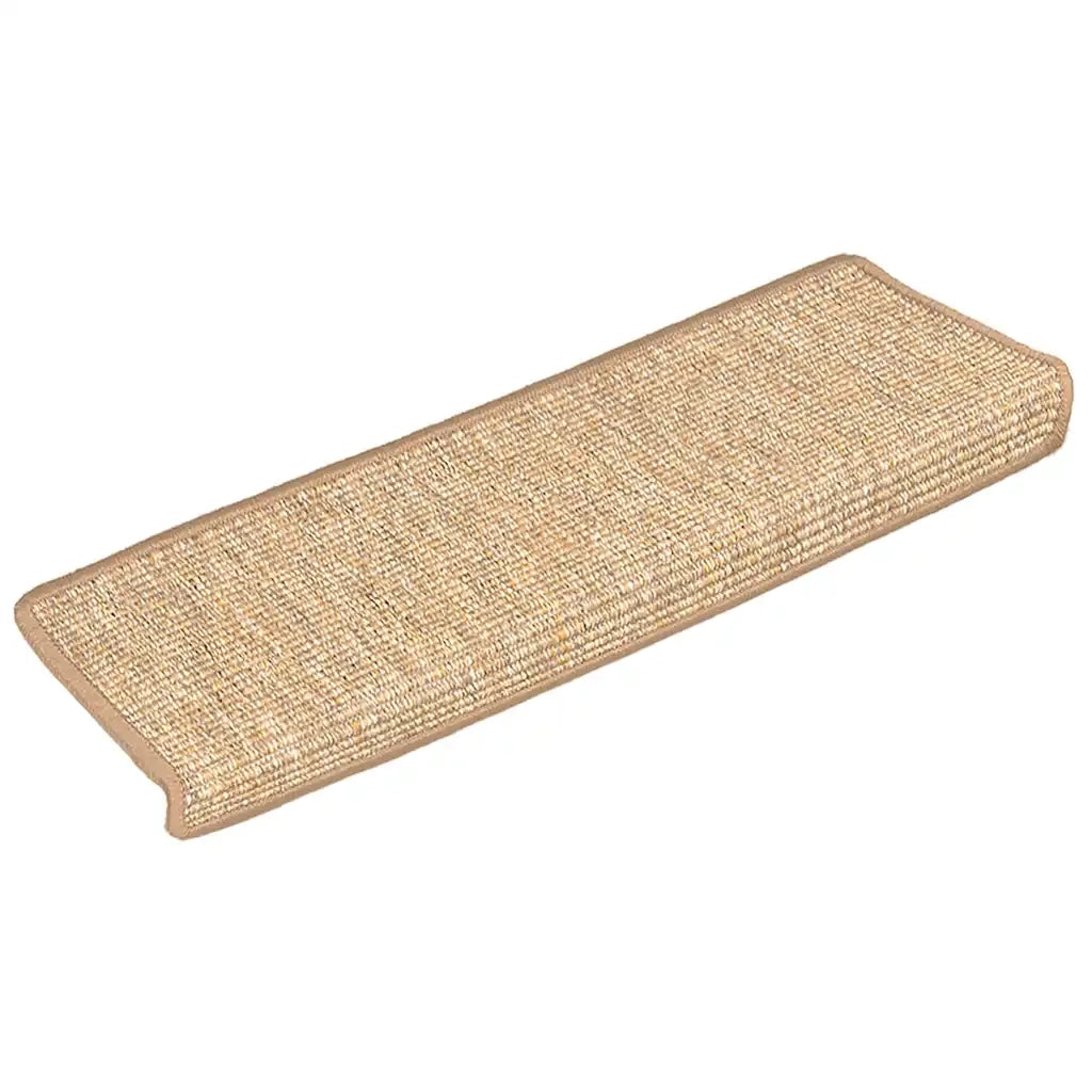 Tappetini per scale 15 pz 65x21x4 cm Marrone chiaro Bordo rettangolare 326910