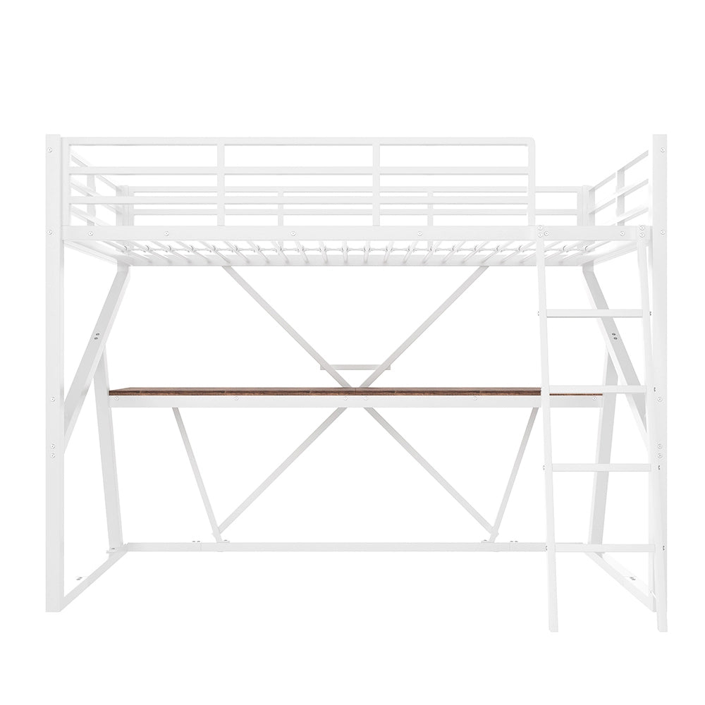 Letto a soppalco - Xylo - 90x200 cm scrivania bianco