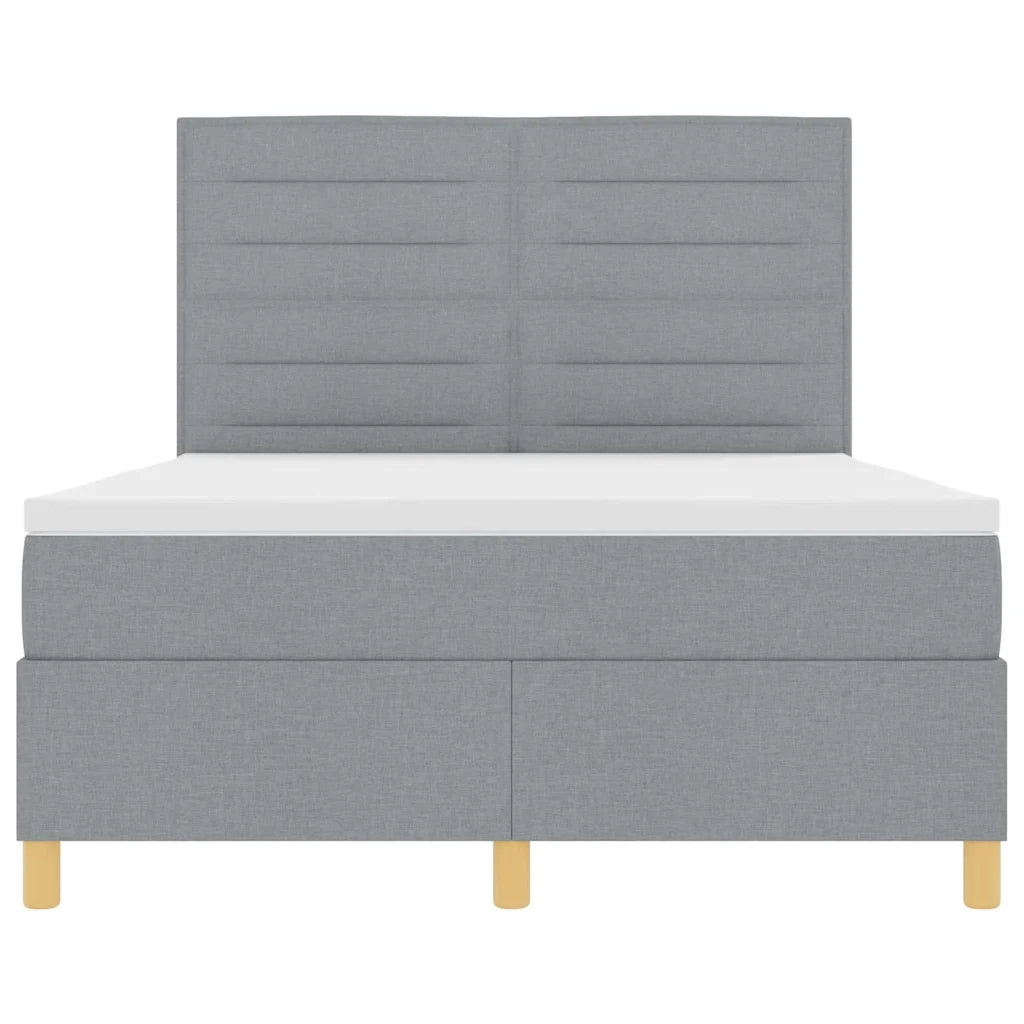 Letto a molle con materasso Grigio chiaro 140 x 200 cm Tessuto 3339546