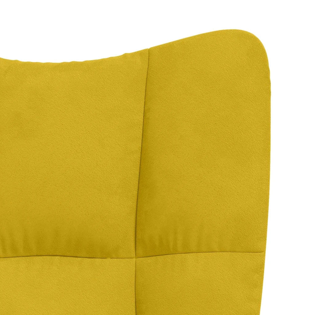Poltrona Relax | Sedia Relax con Poggiapiedi Giallo Senape in Velluto