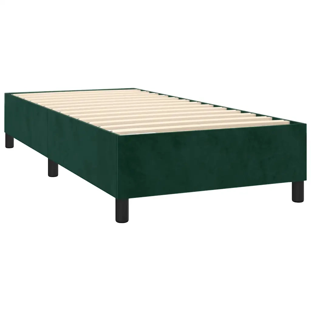 Giroletto a Molle con Materasso Verde Scuro 80x200 cm Velluto 3132648