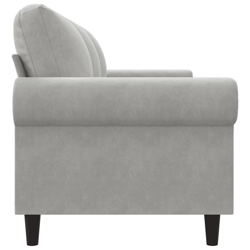Divano a 3 Posti-Sofa 3 Posti Grigio Chiaro 180 cm in Velluto 799686