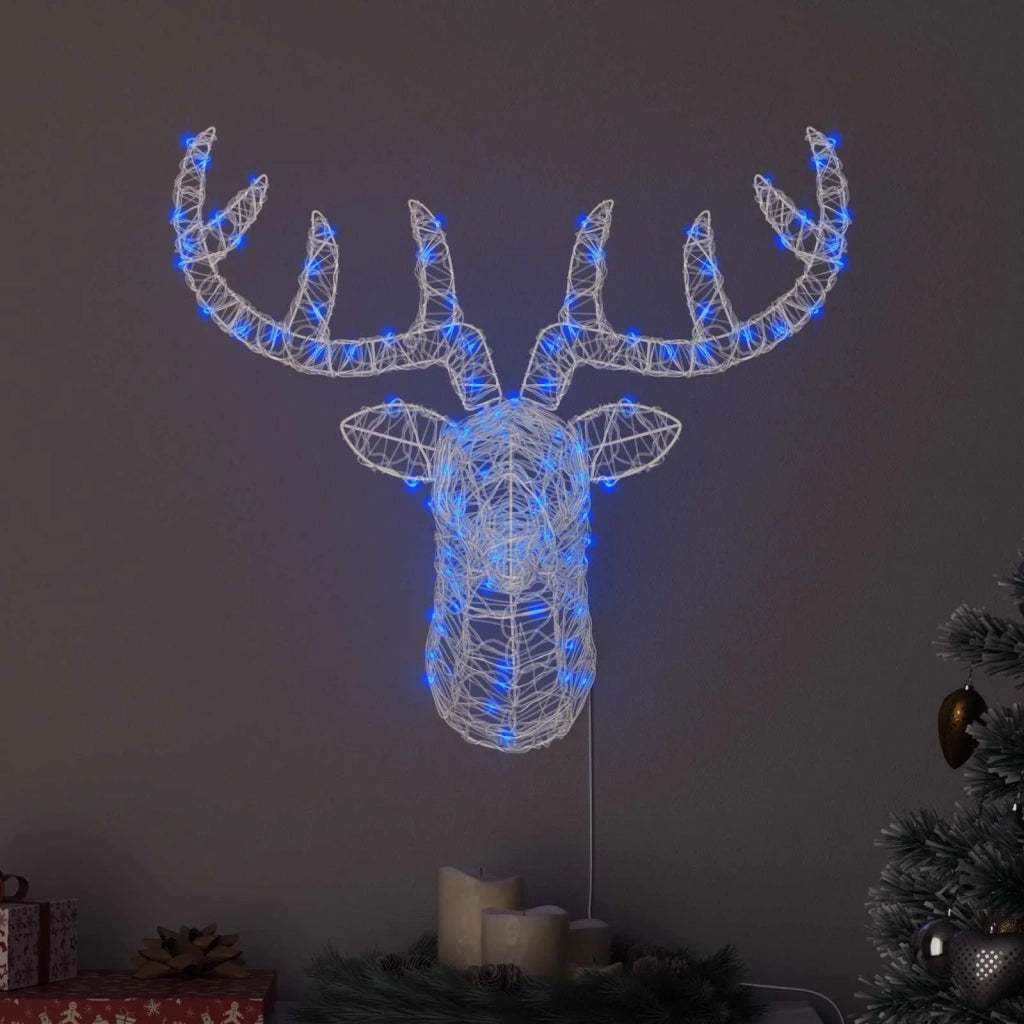 Testa di Renna con 140 LED Blu 68 x 36,5 x 62,5 cm Acrilico 42019063