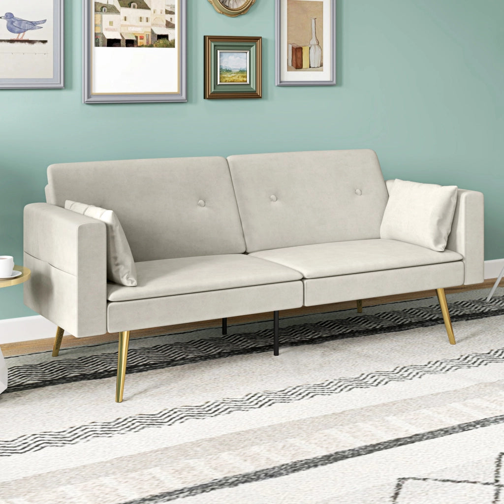 Divano letto 2 posti ¨C Minimal ¨C tessuto beige