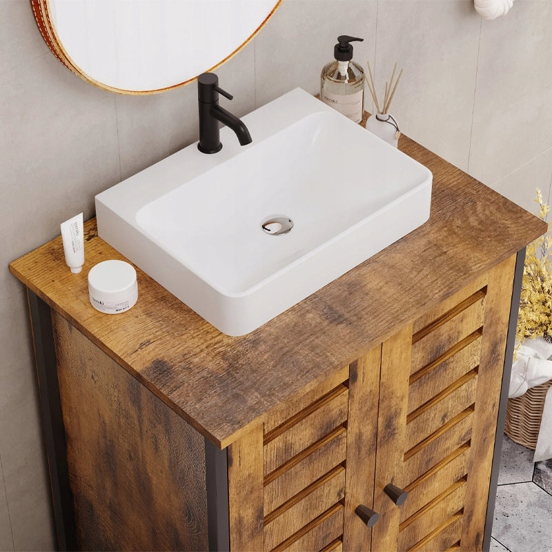 Mobile bagno in stile loft marrone, rustico