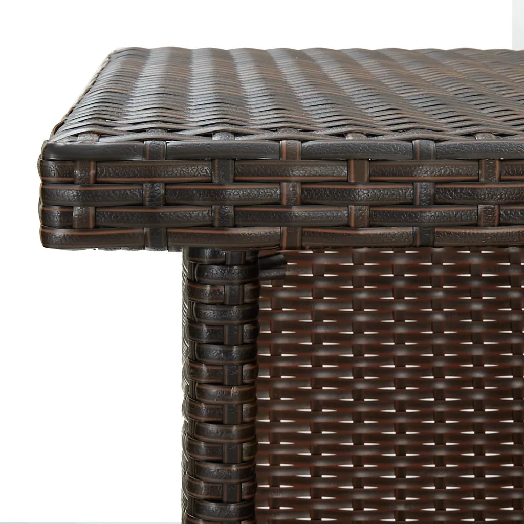 vidaXL Set Bar da Giardino 5 pz con Cuscini in Polyrattan Marrone