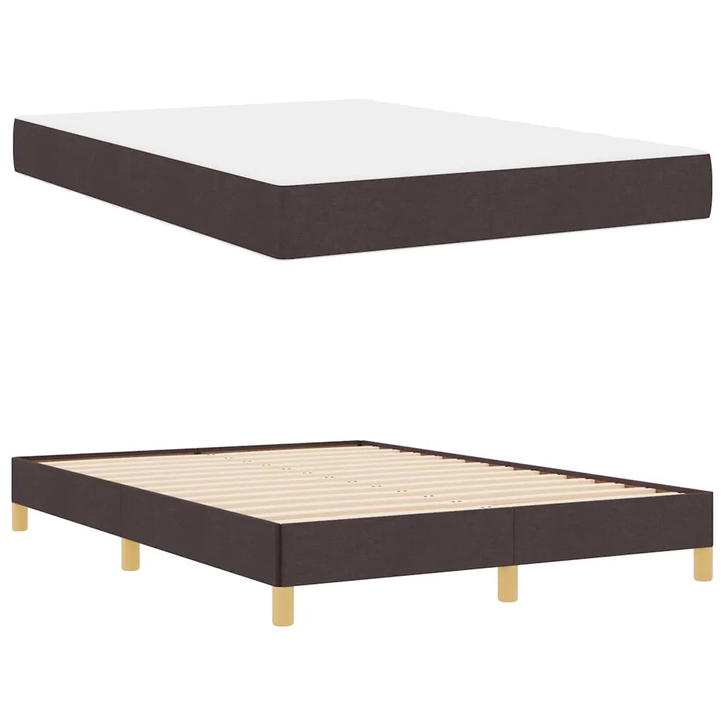Letto a molle con materasso Marrone Scuro 140 x 200 cm Tessuto 3398573