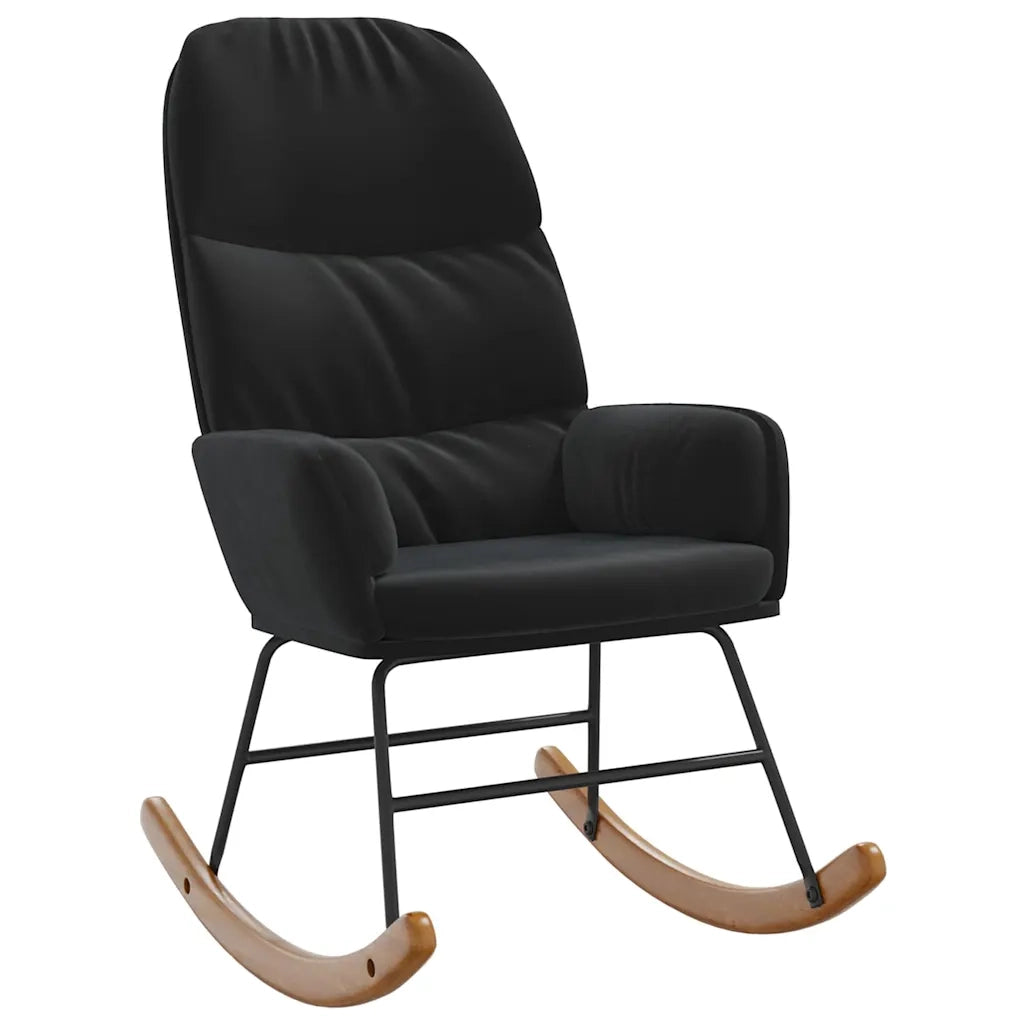 Sedia a Dondolo Nera in Velluto 4102627