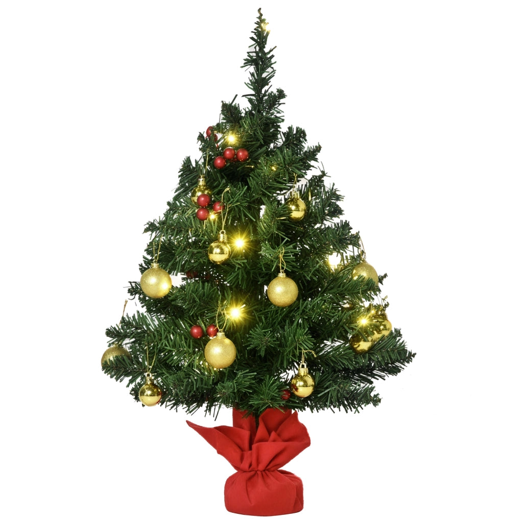 Albero di Natale Mini Decorazione Natalizia ¨C Xylo ¨C con Palline e Luci LED 60 cm Multicolore