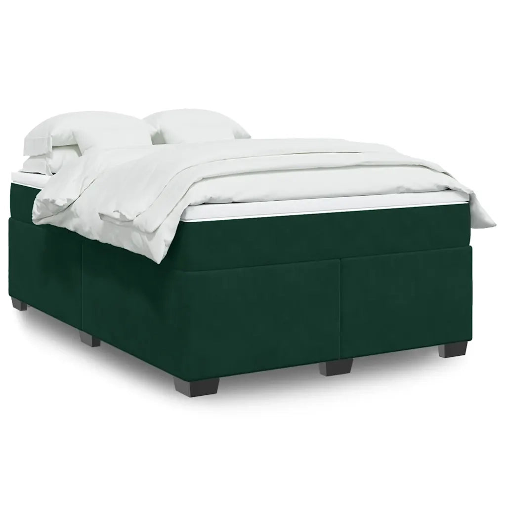 Giroletto a Molle con Materasso Verde Scuro 140x200 cm Velluto 3285290