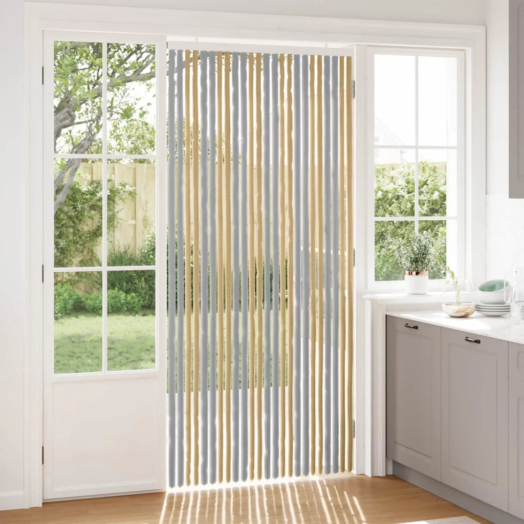 Tenda per insetti in chenille Grigio e Beige 100 x 220 cm 42034466