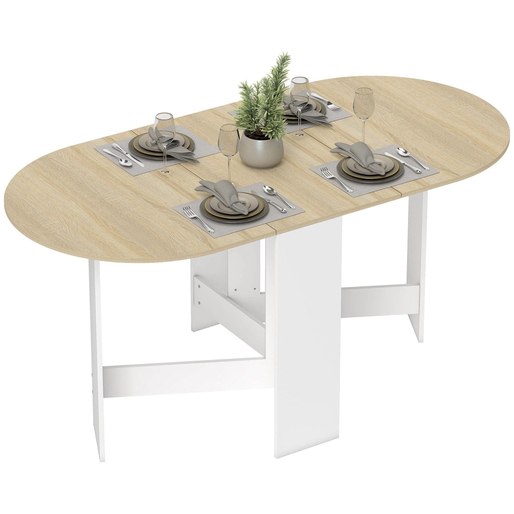 Tavolo da cucina pieghevole allungabile ovale ¨C Xylo ¨C Legno naturale 163x80x75 cm