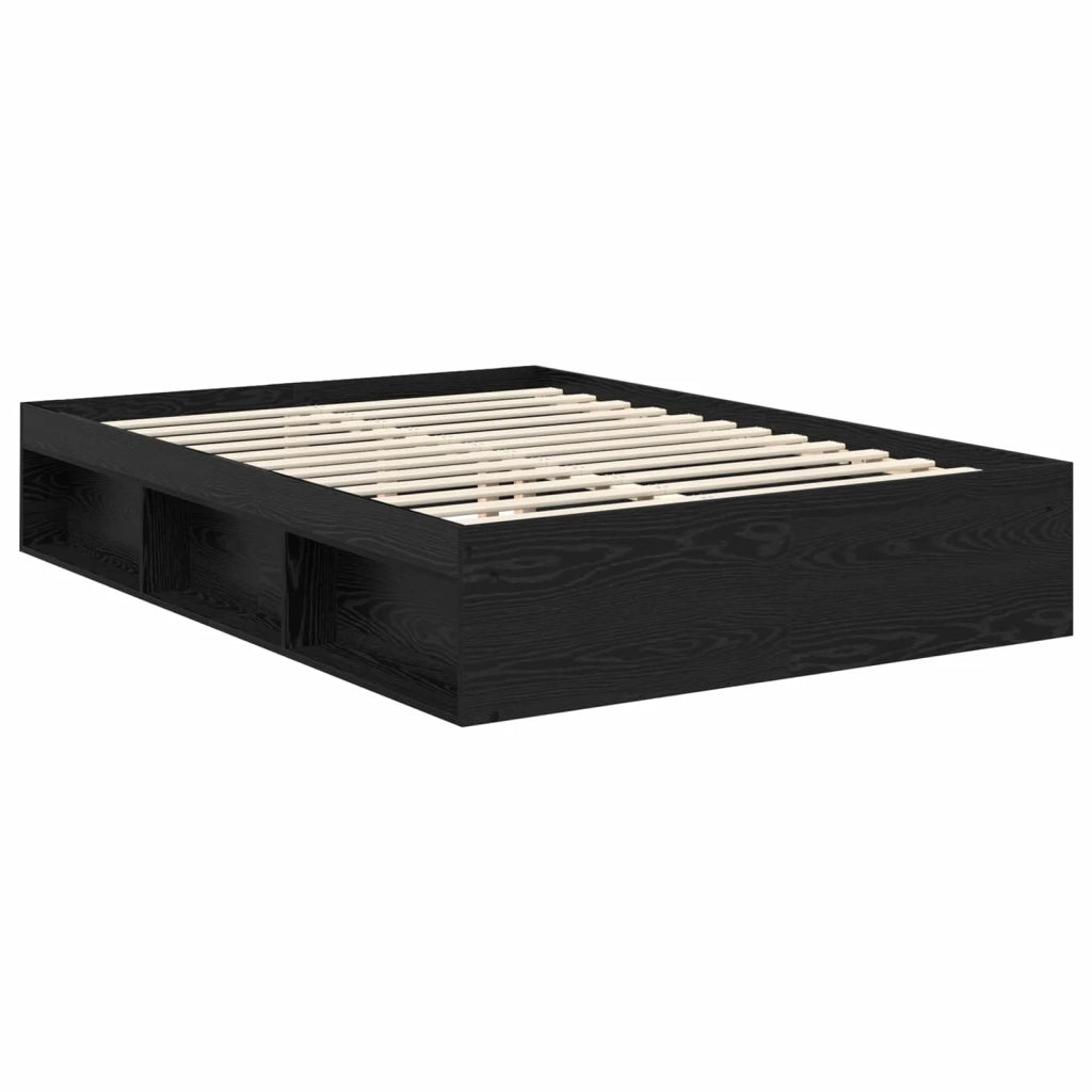 Letto matrimoniale | Letto per adulti | Struttura del letto Nero 150 x 200 cm Pino massello