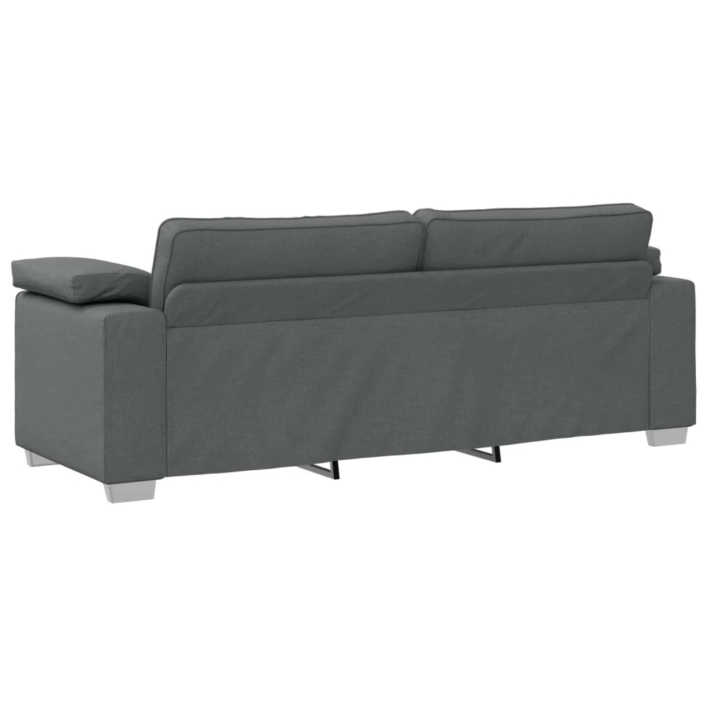 Divano 3 pcs Grigio scuro 219 x 80 x 82 cm Tessuto misto lino 3324659