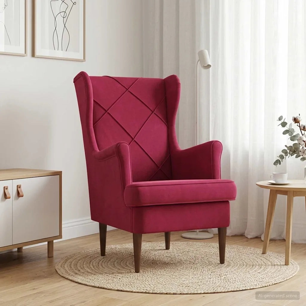 Poltrona Rosso Vino Velluto 42029900
