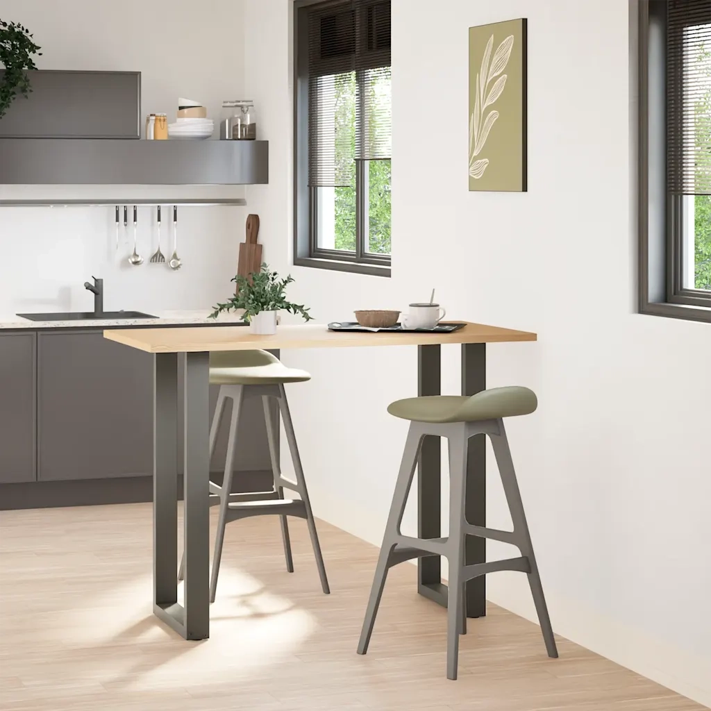Gambe per tavolo da bar a forma di U 2 pz Antracite 40x(100-101) cm Acciaio 4013230