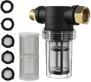 Filtro acqua per giardino da 100 Mesh - Filtro inline con alta pressione - Filtro per tubi da 3/4 GHT - Filtro per acqua con materiali plastici e metallici - Pressione alta - Filtro per tubi da giardino