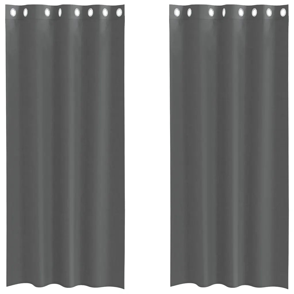 Tende in Voile con Occhielli 2 pz Grigio Scuro 140x225 cm