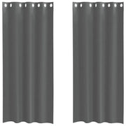 Tende in Voile con Occhielli 2 pz Grigio Scuro 140x225 cm