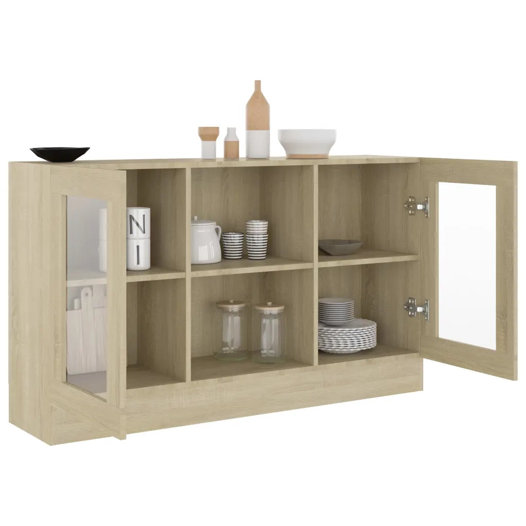 Armadietto Vetrina Rovere Sonoma 120x30,5x70 cm Multistrato 802789