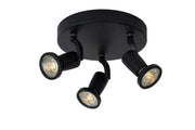 Lucide Jaster plafoniera 3 faretti GU10 nera 2700K