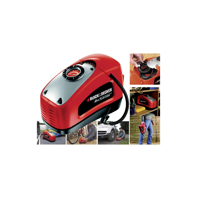 Compressore portatile 12 V/230 V fino a 11 bar – ASI 300 multi-voltage – Black & Decker