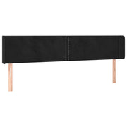 Testiera | Testata ad Orecchio Nera 183x16x78/88 cm in Velluto