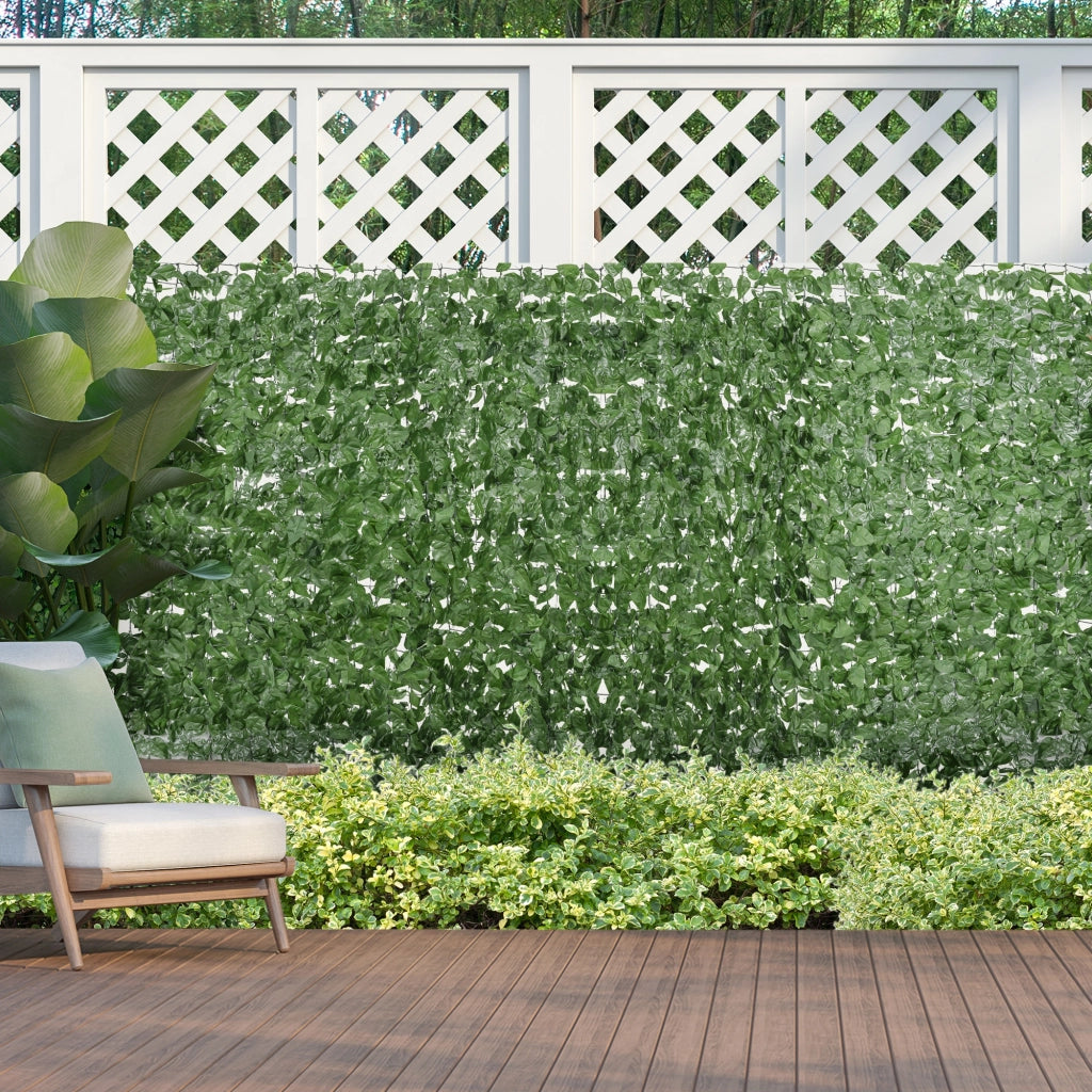 Siepe Artificiale Arrotolabile e Impermeabile, in Seta e PE, 300x100 cm, Verde Scuro