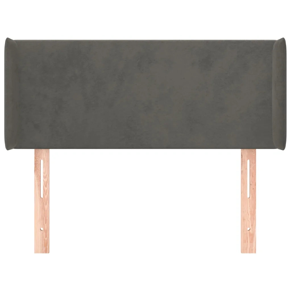 Testiera ad Orecchio Grigio Scuro 93x16x78/88 cm in Velluto 3118525